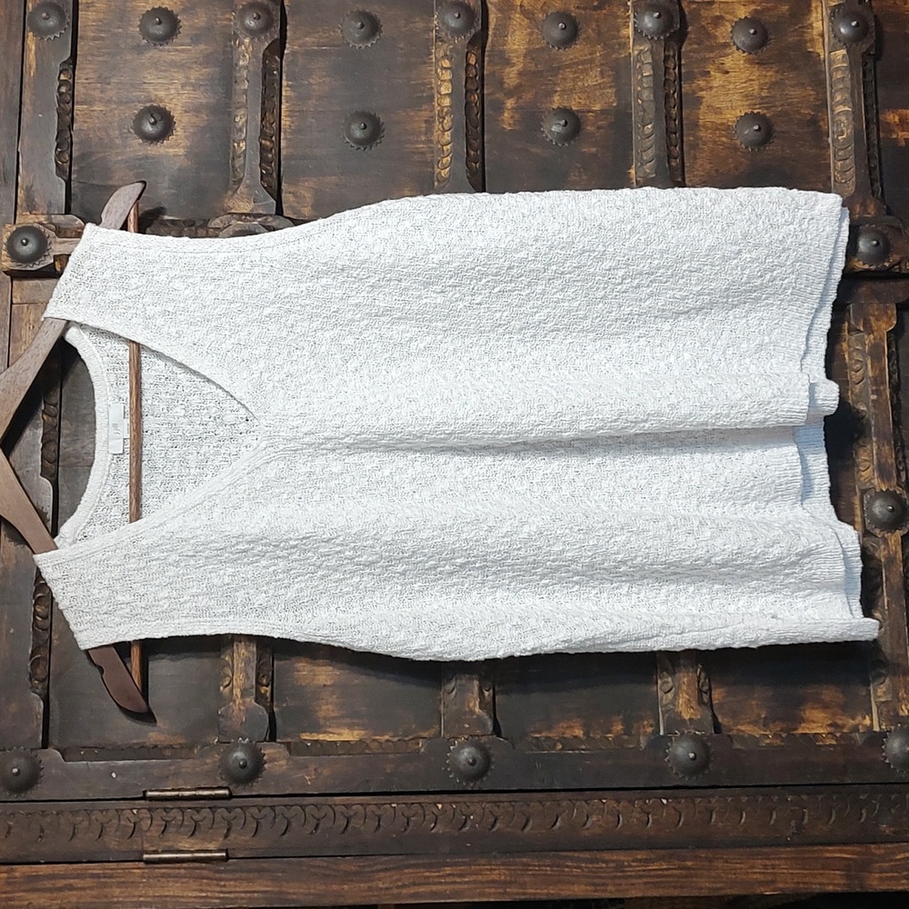 J. Jill Lightweight Textured Sweater Tank White